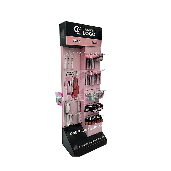 Custom Cardboard Display Stand for Makeup Tools | Hook-Style Retail Merchandiser SKU-202606261339-TOOL