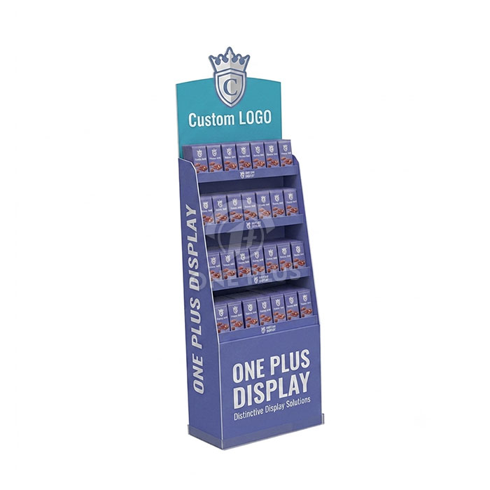 Custom Cardboard Display Stand for Chocolate | 4-Tier Retail Merchandiser SKU-202606261621-CHOC