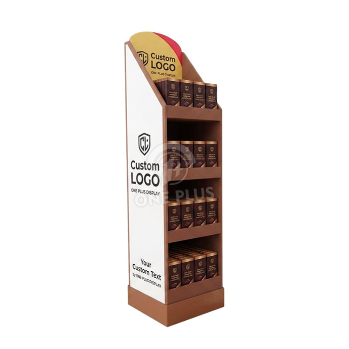 Custom Cardboard Display Stand for Chocolate | 4-Tier Premium Retail Merchandiser SKU-20260626090314-CHOC