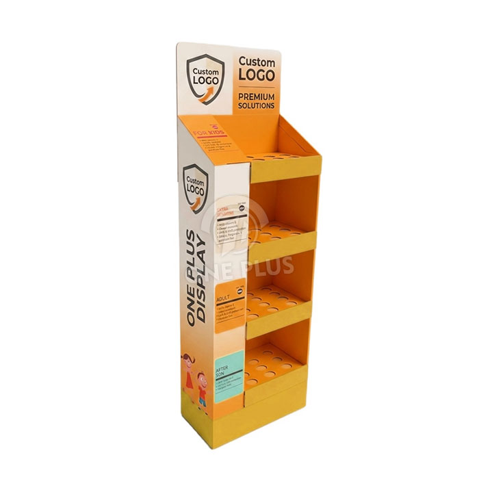 Custom Cardboard Display Stand for Cosmetics | 4-Tier Retail Merchandiser SKU-202606291423-COSM