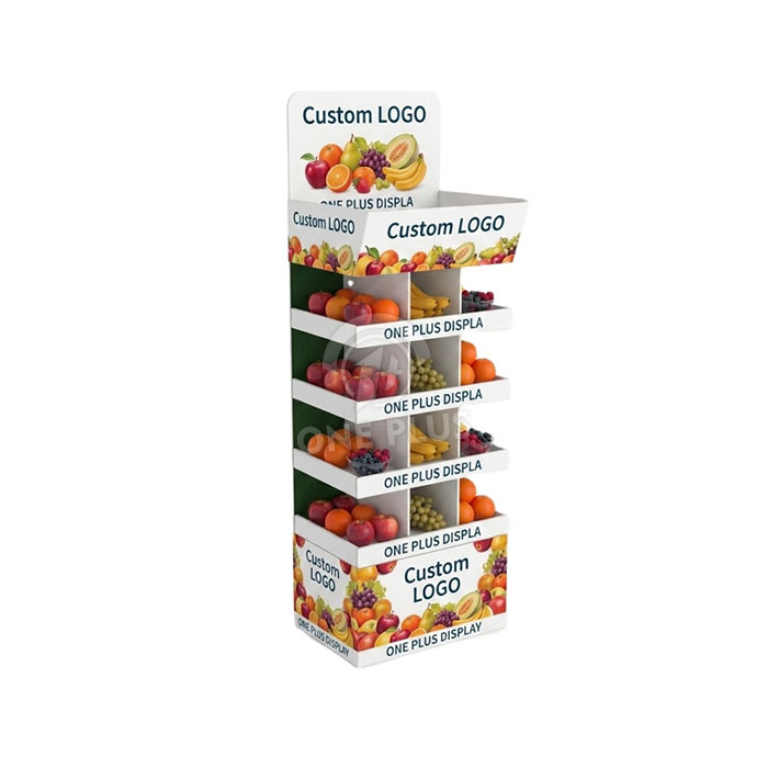 水果定制纸板展示架 零售农产品陈列架 SKU-202607091418-FRUIT