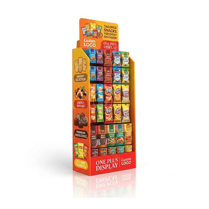 Custom Cardboard Display Stand for Snacks | Multi-Category Retail Merchandiser SKU-202607131540-SNACK