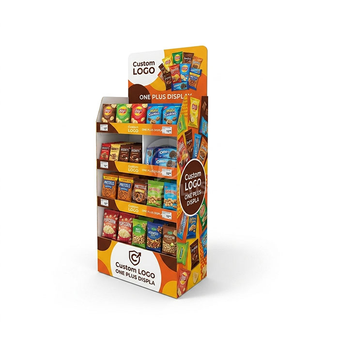 Custom Cardboard Display Stand for Snacks | Retail Food Merchandiser SKU-202607141702-SNACK
