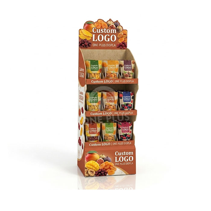 Custom Cardboard Display Stand for Dried Fruit | Retail Healthy Snack Merchandiser SKU-202607151349-DRIEDFRUIT