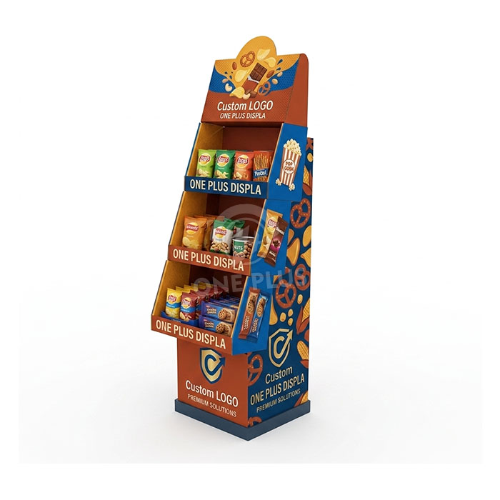 Custom Cardboard Display Stand for Snacks | Retail Food Merchandiser SKU-202607151420-SNACK