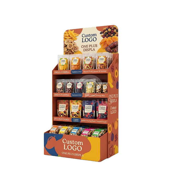 Custom Cardboard Display Stand for Snacks | Retail Healthy Snack Merchandiser SKU-202607151613-SNACK