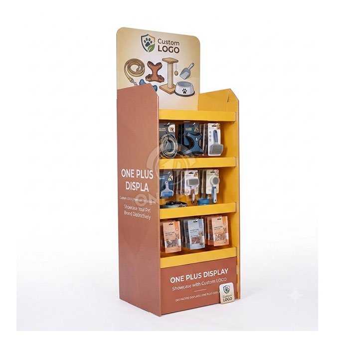Custom Cardboard Display Stand for Pet Accessories | Retail Pet Supply Merchandiser SKU-202607161346-PET