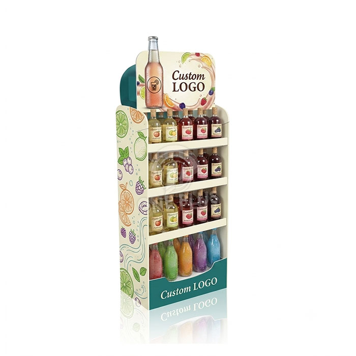 Custom Cardboard Display Stand for Beverages | Retail Drink Merchandiser SKU-202607210901210-DRINK