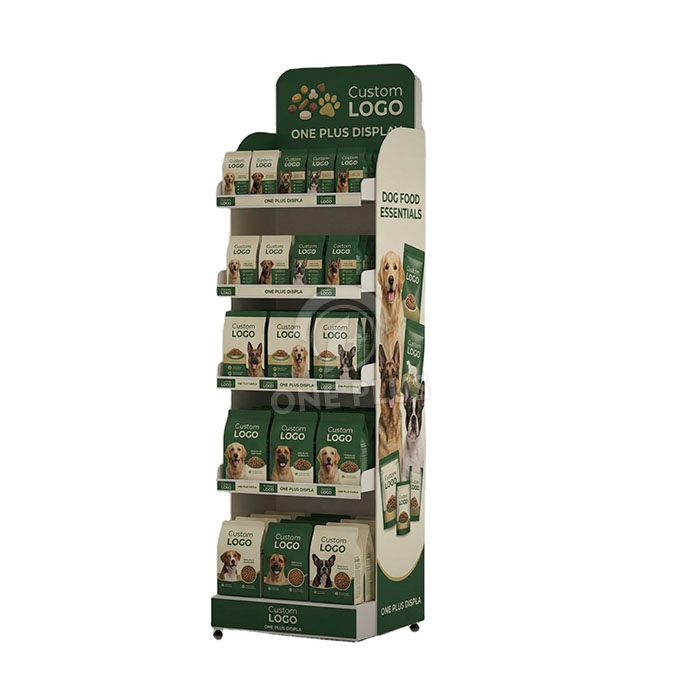 Tilpasset pappdisplaystativ for hundemat | Detaljhandel Dyremat Merchandiser SKU-202607250838320-DOG-FOOD