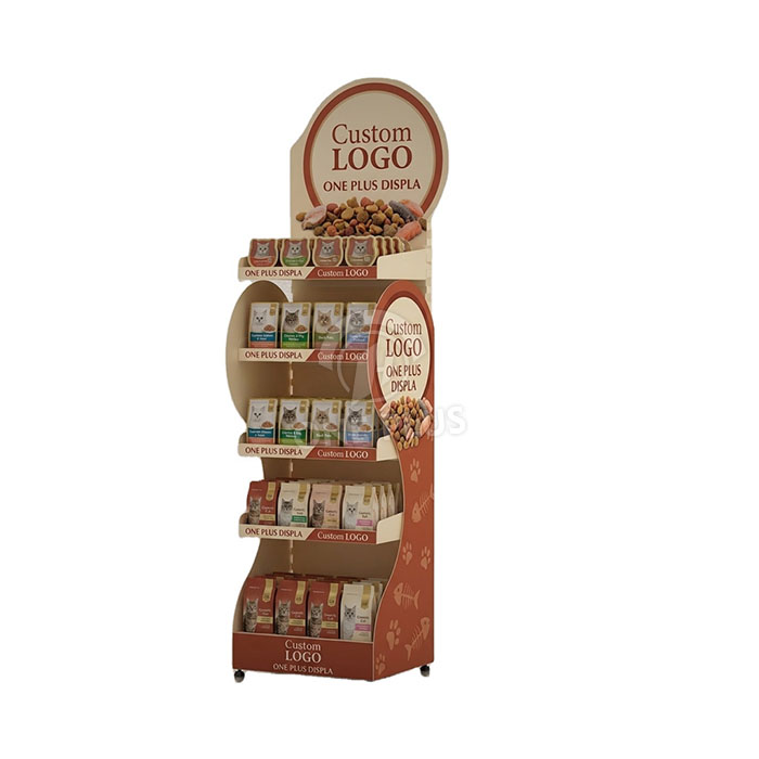 Espositore personalizzato in cartone per cibo per gatti | Merchandiser per alimenti per animali domestici al dettaglio SKU-202607270543632-CAT-FOOD