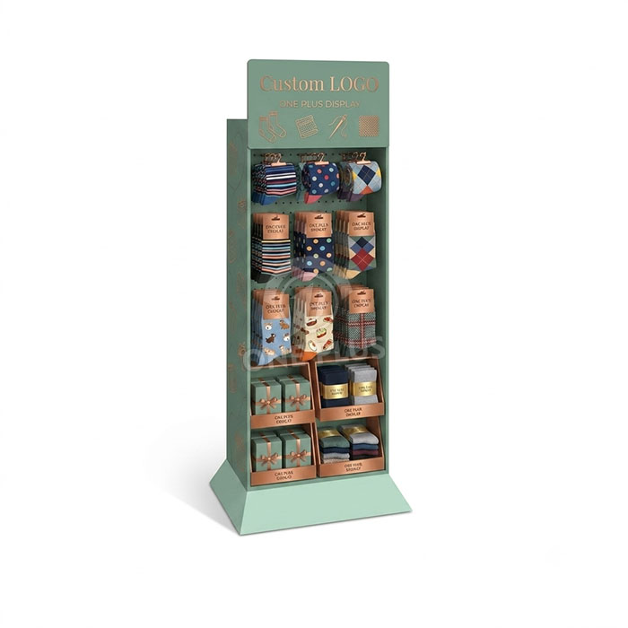 Custom Cardboard Display Stand for Socks | Retail Hosiery Merchandiser SKU-202608080603499-SOCK-FSDU-DISPLAY
