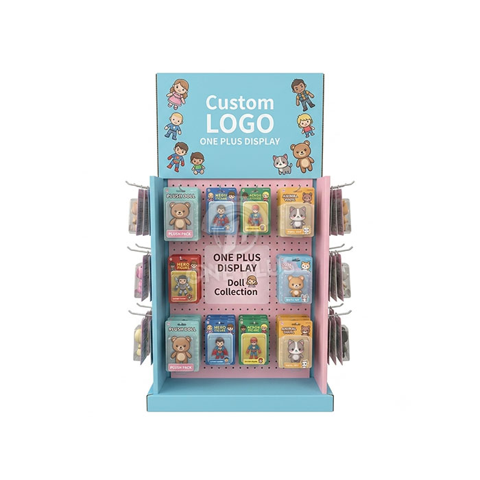 Custom Cardboard Display Stand for Cartoon Dolls | Retail Toy Figurine Merchandiser SKU-202608080817624-TOY-DOLL-DISPLAY