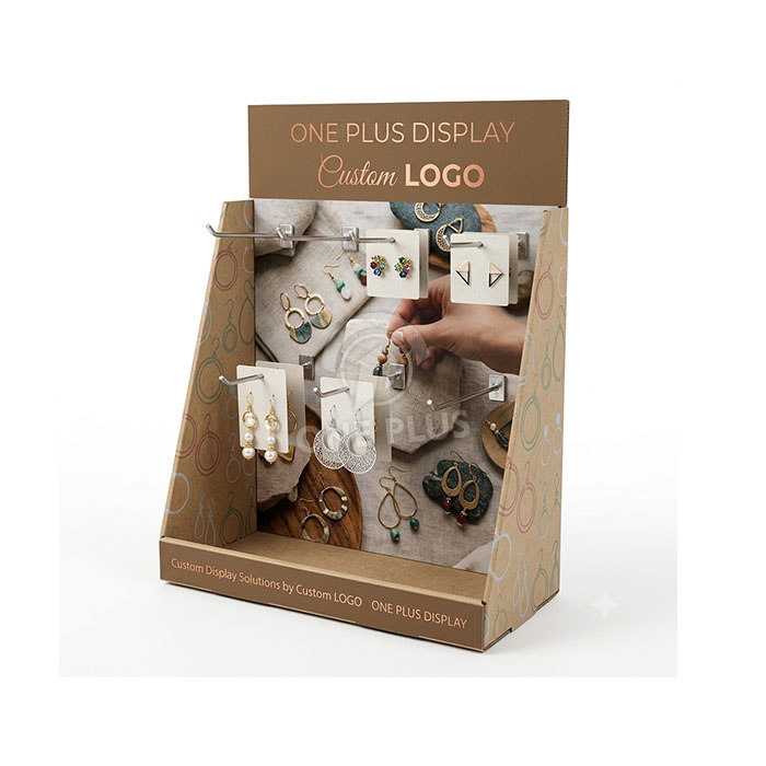 Custom Cardboard Display Stand for Earrings | Retail Jewelry Merchandiser SKU-202608100547566-EARRING-DISPLAY