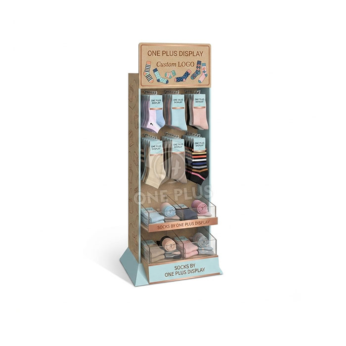Custom Cardboard Display Stand for Socks | Retail Hosiery Merchandiser SKU-202608100905223-SOCK-DISPLAY-STAND