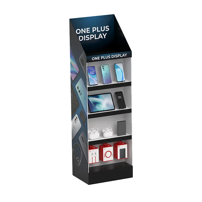 Custom Cardboard Display 4-Tier Floor Display for Electronics