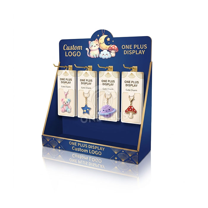 Custom Cardboard Display Stand for Charms | Retail Keychain Merchandiser SKU-202608120623446-COUNTERTOP-CHARM-RACK