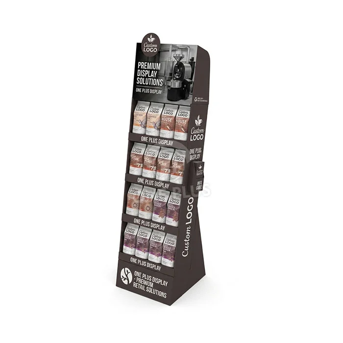 Custom Tiered Cardboard Display Stand for Coffee