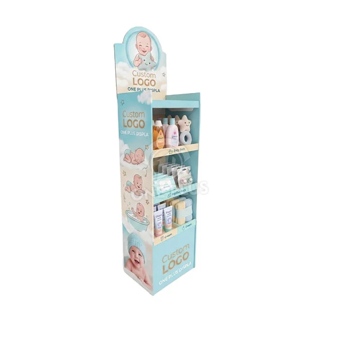 Custom Cardboard Display Stand for Baby Body Wash Skincare Retail Merchandiser