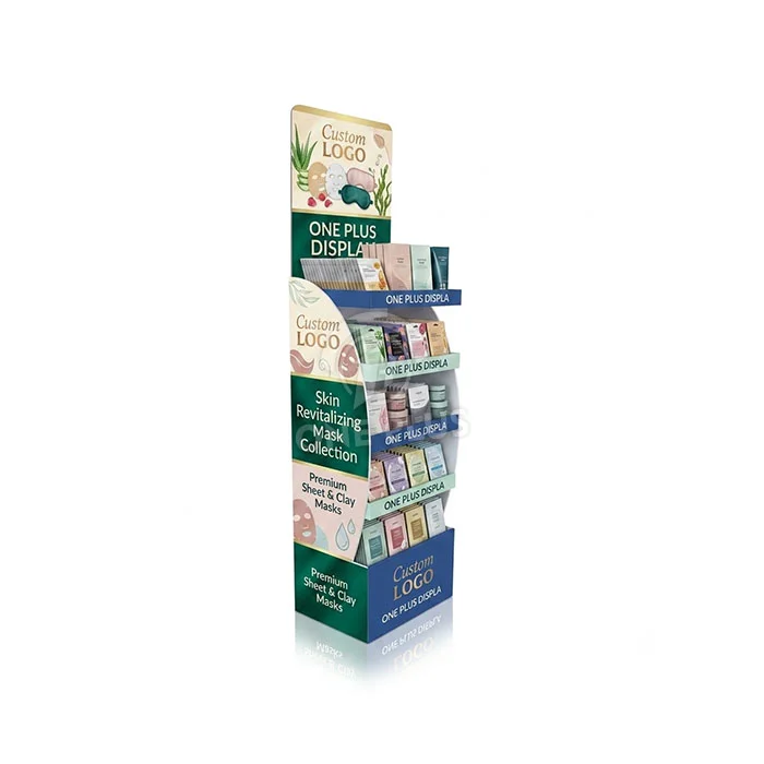 Custom Cardboard Display Stand for Facial Masks Retail Skincare Merchandiser