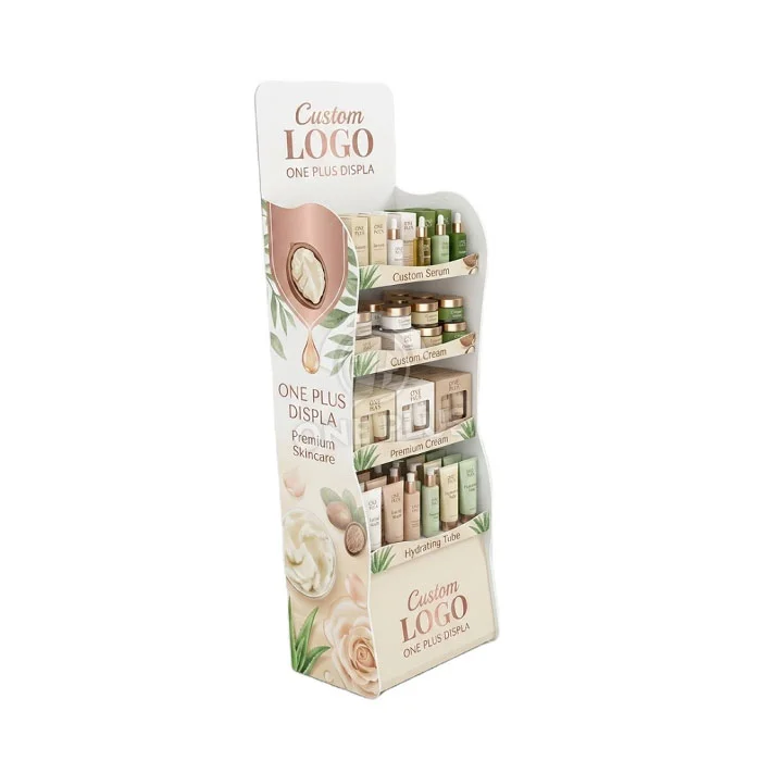 Custom Cardboard Display Stand for Skincare Retail Cosmetic Merchandiser