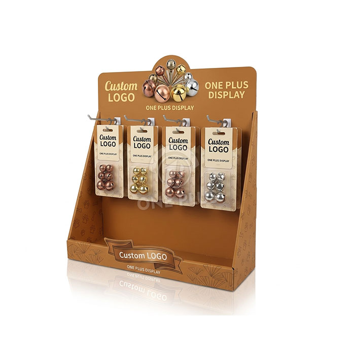 Custom Cardboard Display Stand for Pet Bells | Retail Pet Accessory Merchandiser SKU-202608170757730-PET-BELL-CDU