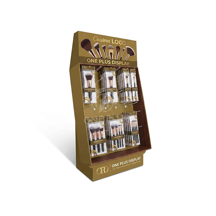 Custom Cardboard Display Stand for Makeup Brushes | Retail Cosmetic Tool Merchandiser SKU-202608180905100-MAKEUP-BRUSH-DISPLAY