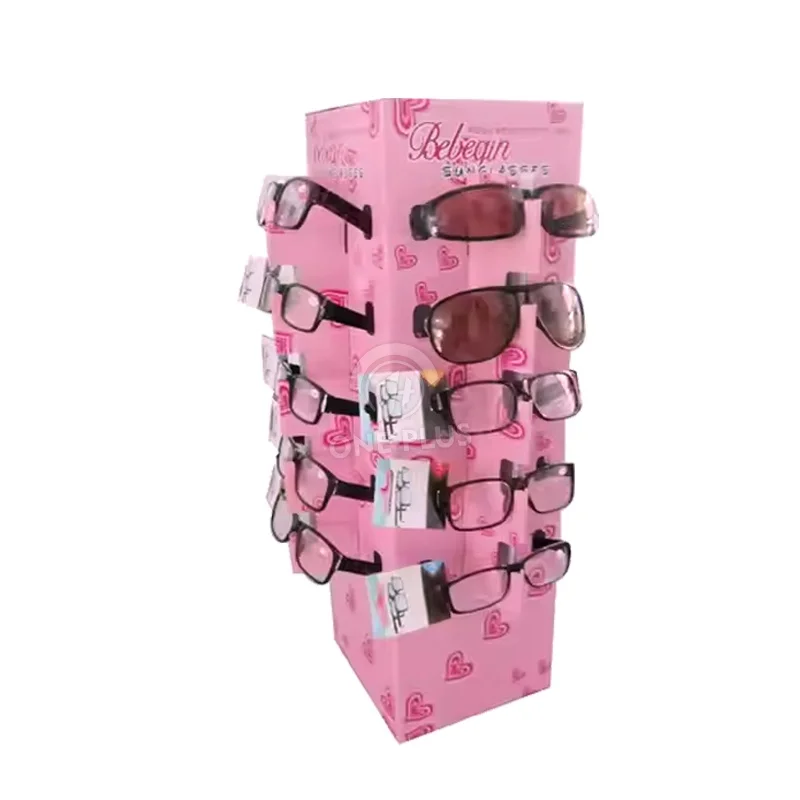 Custom Cardboard Display Stand for Eyewear Sunglasses Multi-Sided Desktop Retail Merchandiser