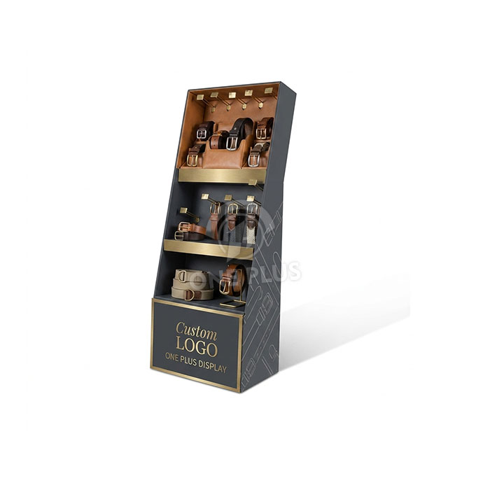 Custom Cardboard Display Stand for Leather Belts | Retail Apparel Accessory Merchandiser SKU-202608200603111-BELT-DISPLAY