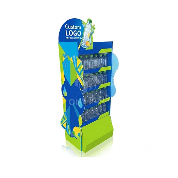 Custom Cardboard Display Stand for Drinking Water Retail Bottled Water Merchandiser