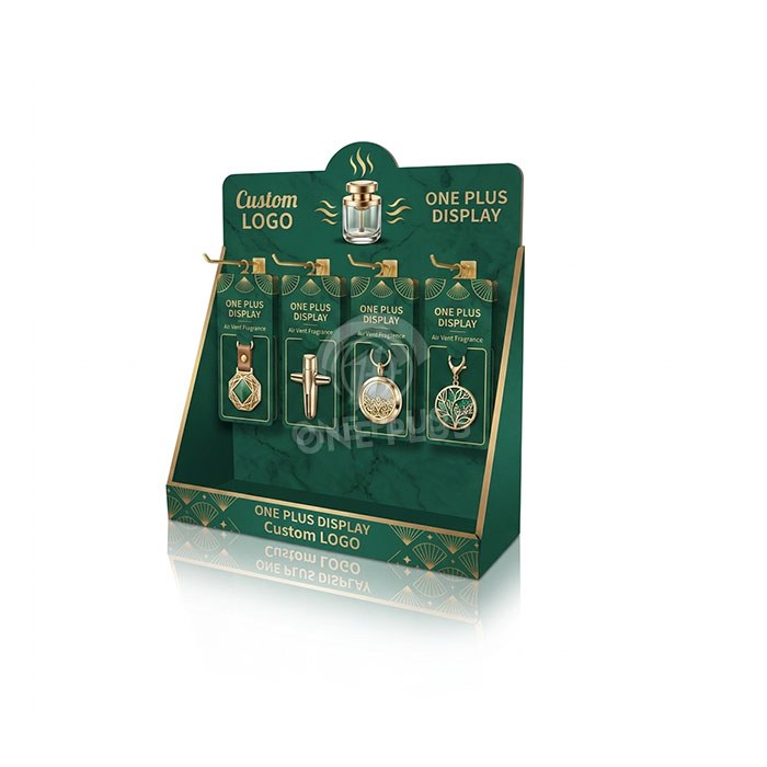 Custom Cardboard Display Stand for Fragrance Pendants | Retail Automotive Air Freshener Merchandiser SKU-202608210705578-FRAGRANCE-DISPLAY