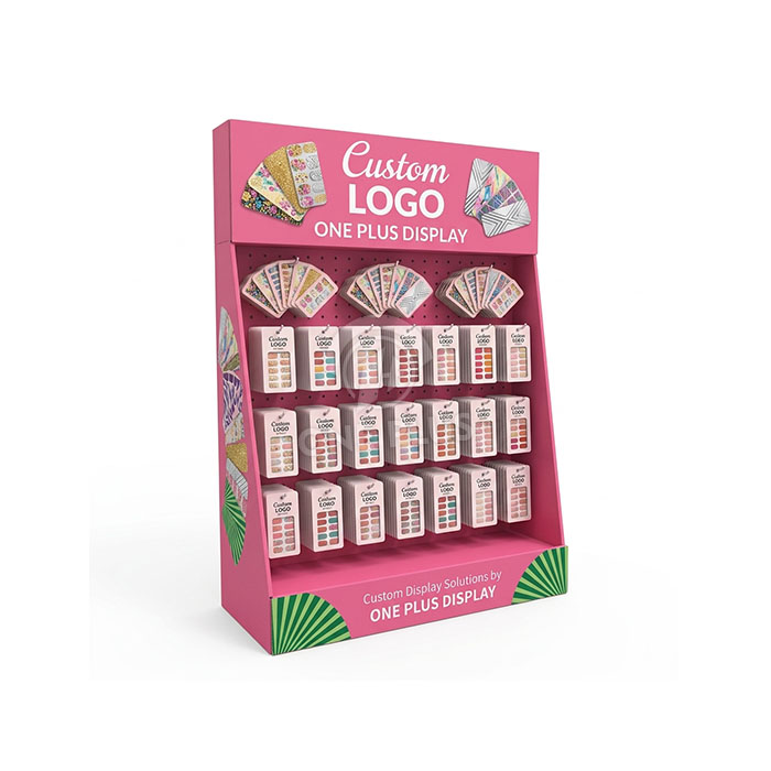 Custom Cardboard Display Stand for False Nails | Retail Nail Art Merchandiser SKU-202608210905116-NAIL-ART-DISPLAY