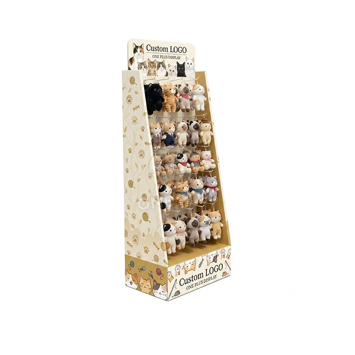 Dudukan Display Karton Kustom untuk Mainan Mewah Pemasar Liontin Boneka Ritel FSDU