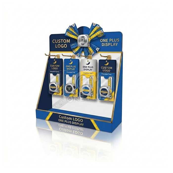 Mukautettu pahvinen esittelyteline mittanauhoille | vähittäiskaupan työkalukauppias SKU-202608250704892-TAPE-MEASURE-DISPLAY