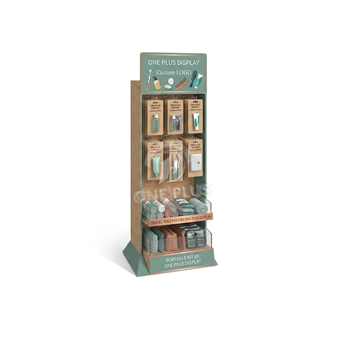 Soporte de exhibición de cartón personalizado para muestras de cuidado de la piel | Merchandiser minorista de artículos de tocador de viaje SKU-202608260802183-SKINCARE-SAMPLE-DISPLAY