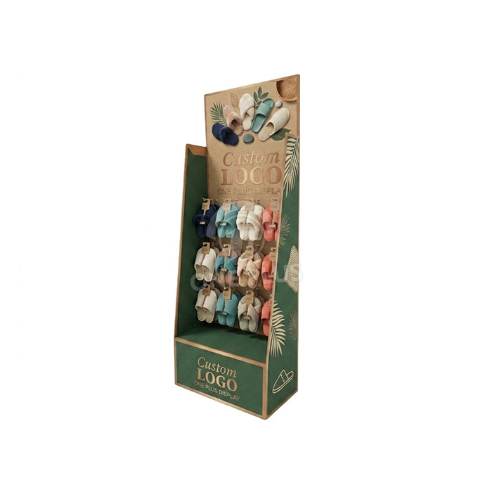 Custom Cardboard Display Stand for Slippers | Retail Footwear Floor Merchandiser SKU-202608270903422