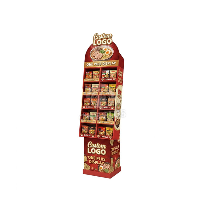 Espositore personalizzato in cartone per noodles istantanei | Merchandiser da terra per la vendita al dettaglio SKU-202608280803538