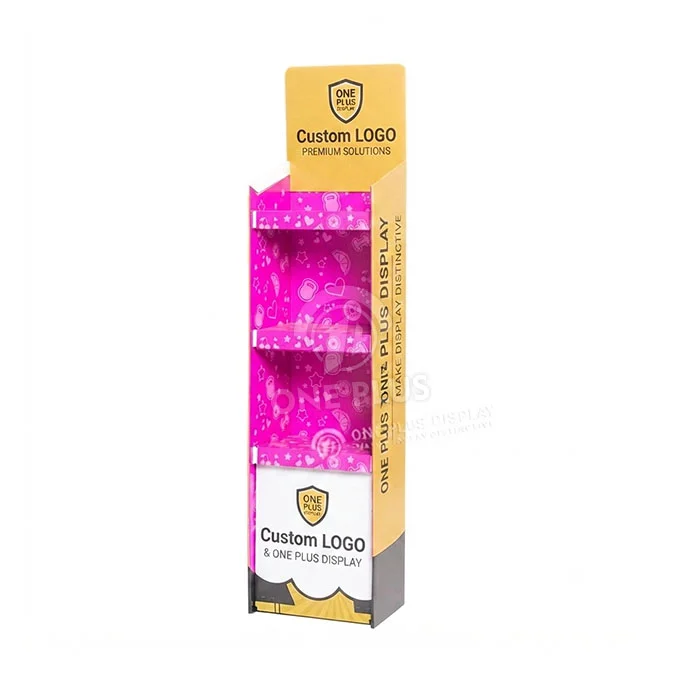 Custom Cardboard Display Stand for Beauty Products 3-Tier Retail Merchandiser