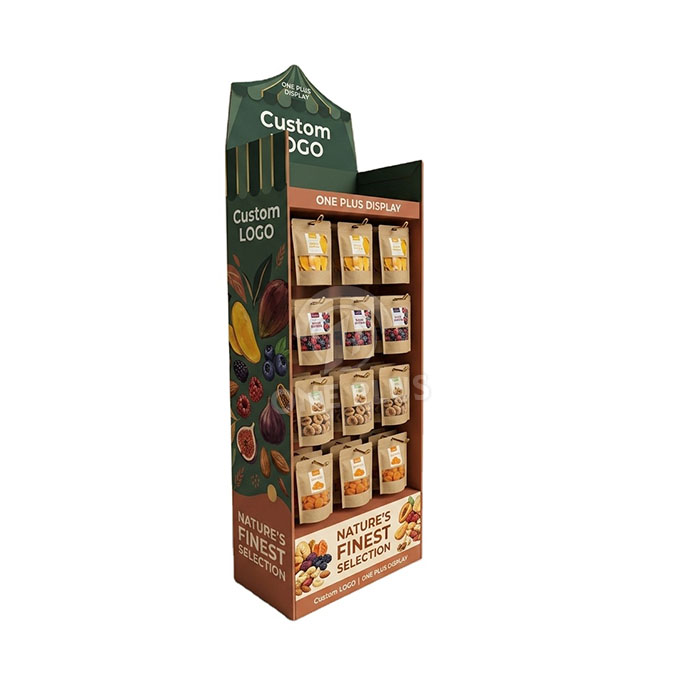 Custom Cardboard Display Stand for Dried Fruit | Retail Floor Merchandiser SKU-202609010614511