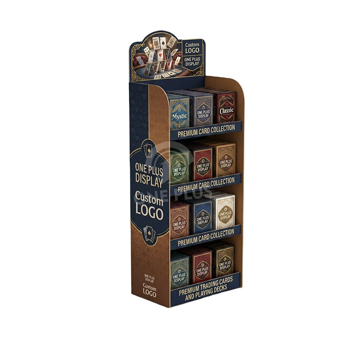Custom Cardboard Display Stand for Playing & Trading Cards | Retail Floor Merchandiser SKU-202609010701427