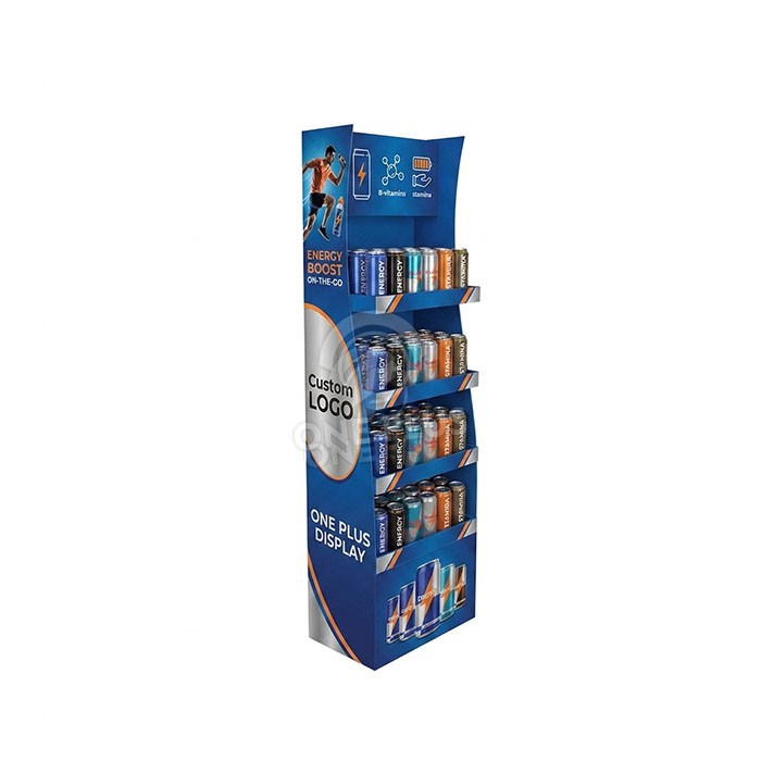 Custom Cardboard Display Stand for Beverages & Energy Drinks | Retail Floor Merchandiser SKU-202609010907420