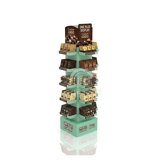 Custom Cardboard Display Stand for Chocolates & Confectionery | Retail Floor Merchandiser SKU-202609030612512