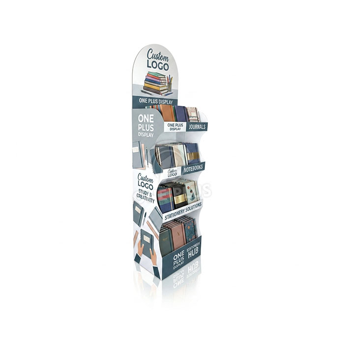 Custom Cardboard Display Stand for Books & Notebooks | Retail Floor Merchandiser SKU-202609030653657