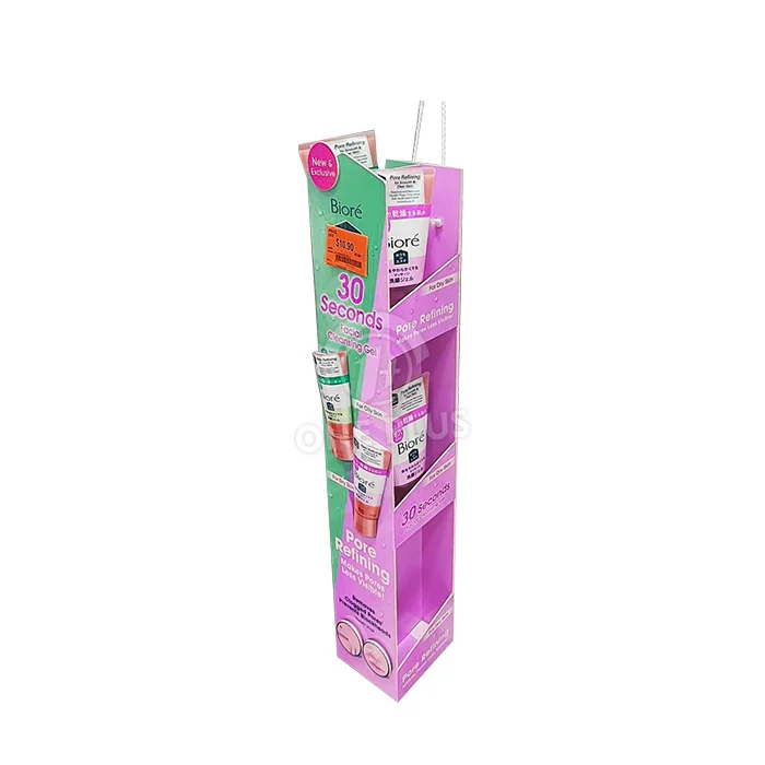 Custom Cardboard Display Hanging Sidekick Powerwing for Cosmetics and Skincare