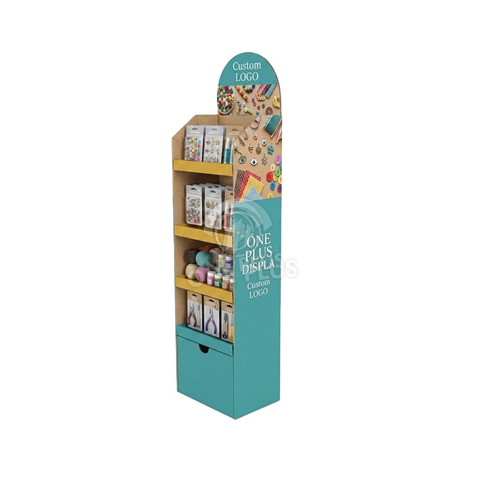 Custom Cardboard Display Stand for DIY Jewelry & Craft Accessories | Retail Floor Merchandiser SKU-202609031048115