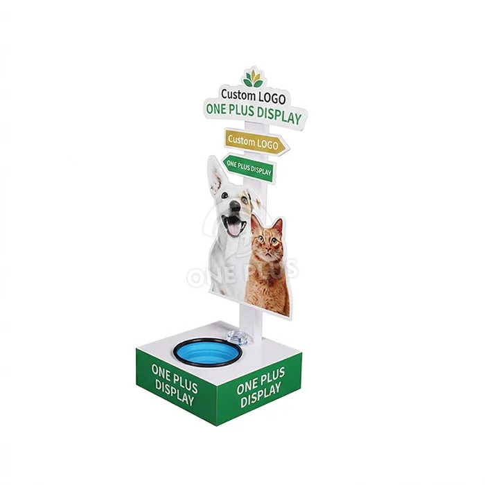 Custom Branded Corrugated Display for Pet Products Interactive Retail Floor Merchandiser