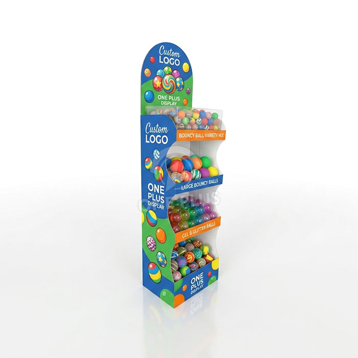 Custom Cardboard Display Stand for Bouncy Balls & Novelty Toys | Retail Floor Merchandiser SKU-202609042250123