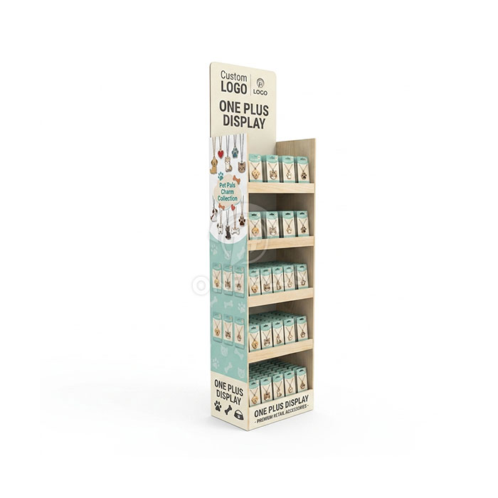 Custom Cardboard Display Stand for Cat Pendants & Pet Charms | Retail Floor Merchandiser SKU-202609050613617