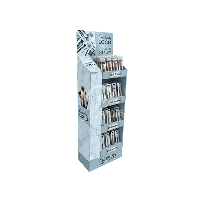 Custom Cardboard Display Stand for Eyelash Brushes & Makeup Tools | Retail Floor Merchandiser SKU-202609050702839