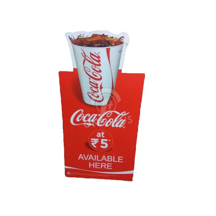 Cardboard Beverage Standee Floor Display with Die-Cut Cup Contour
