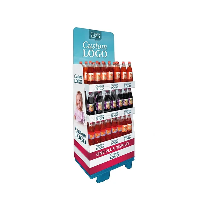 Custom Heavy-Duty Cardboard Display Stand for Beverages Pallet-Mounted Retail Merchandiser